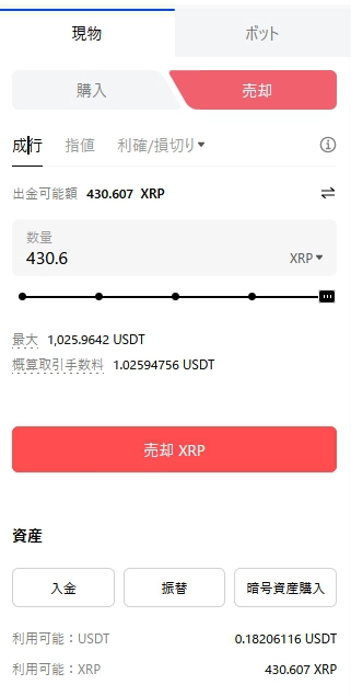 実際に送金した画像